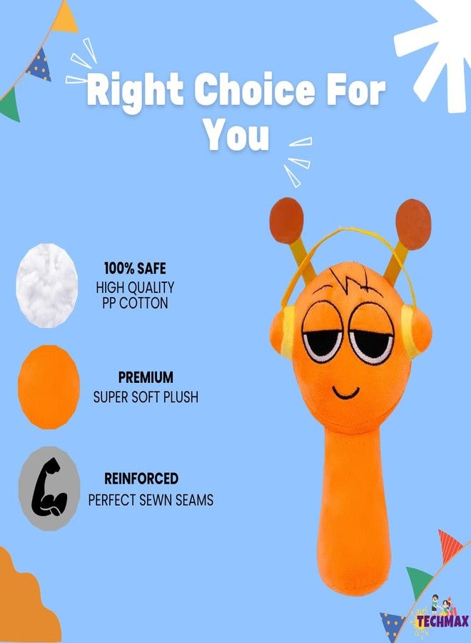 TechMax Solution لعبة تيك ماكس سوليوشن سبرونكي البرتقالية القطيفة (برتقالي، 30 سم) - Image 3